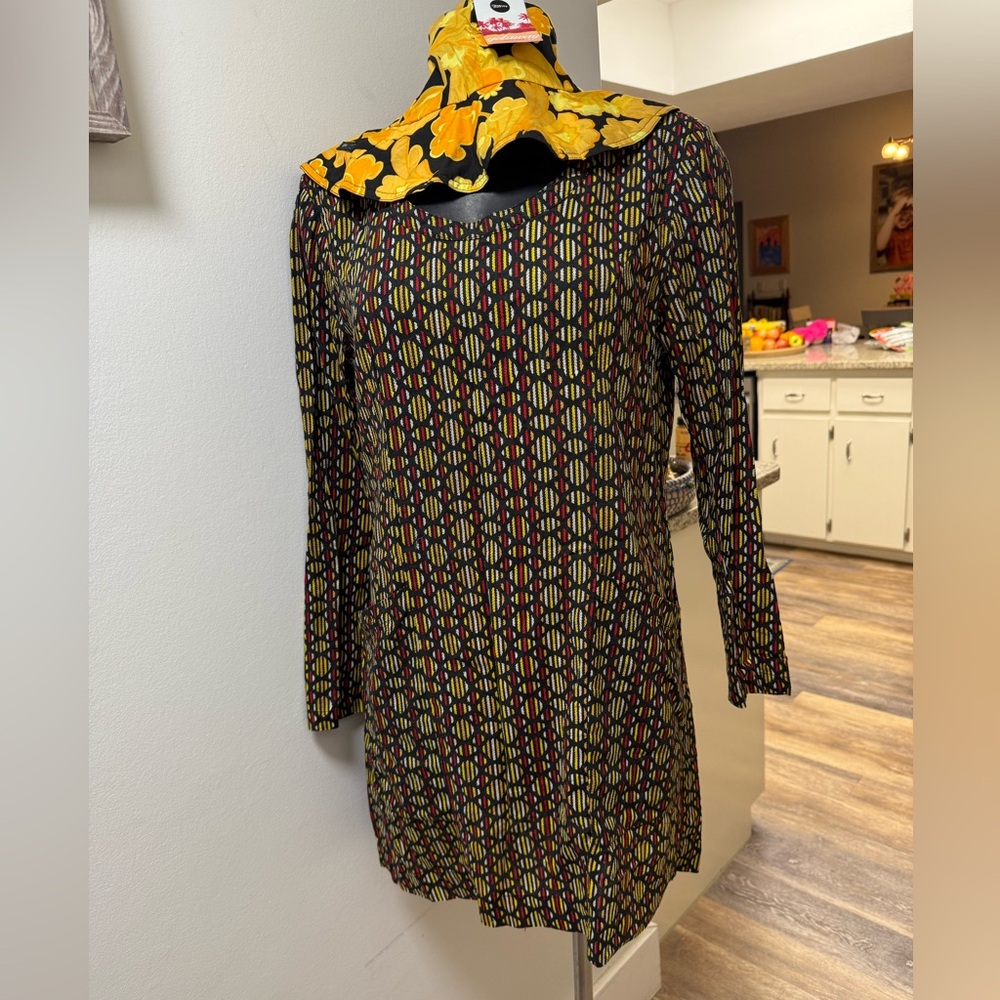 Totem Boho Dress Bucket Hat Bundle Patterned Long Sleeve Reversible Sz S